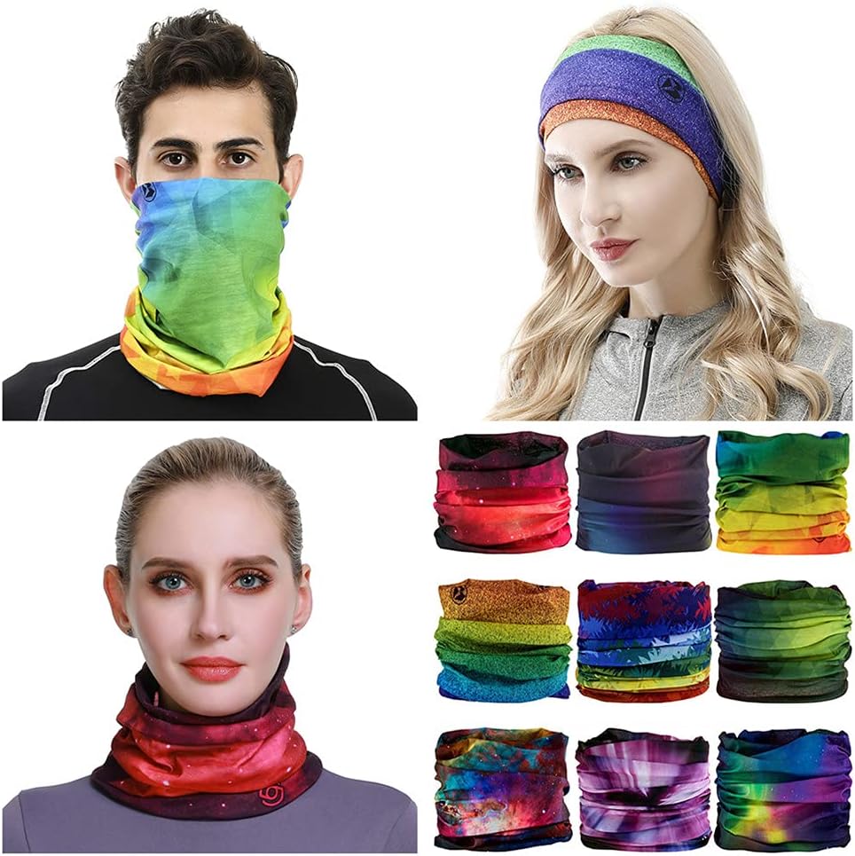 Headband Neck Gaiter Head Wrap Headwear Face Mask Magic Scarf Bandana for Men and Women