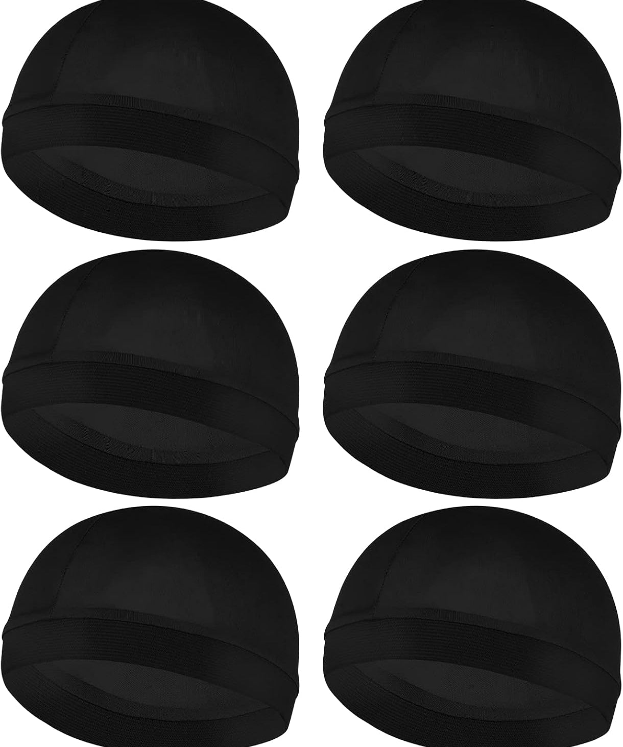 6Pcs Wave Cap for Men Silky Durags Elastic Band Wave Caps for 360 540 720 Waves Soft Breathable Satin Durag Unisex Adults Kids Skullies Beanies Hats Shower Cap