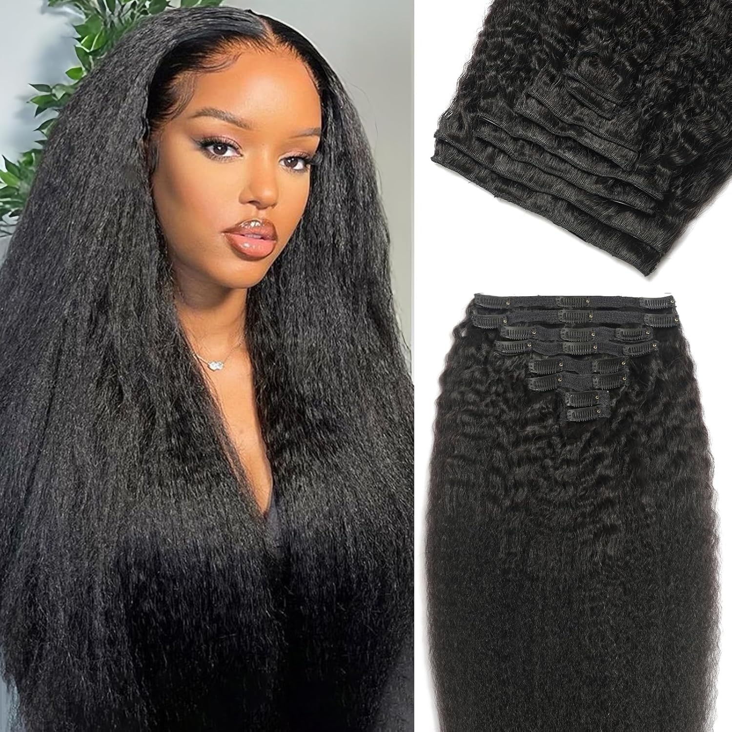 Hair Extension Clip-Ins - Real Human Hair Extensions 120G 8Pcs 18Inch,Soft & Natural Straight Double Weft for Women #P427 Chocolate Brown to Honey Blonde Extensions Real Human Hair Clip Ins