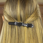 HH&LL 12Pcs Hair Clips for Styling – Wide Teeth & Double-Hinged Design – Alligator Styling Sectioning Clips of Professional Hair Salon Quality (Black without Logo)