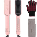 Negative Ionic Hair Straightener Brush with 9 Temp Settings, 30S Fast Negative Ionic Effect: Millions of negative Ionic built in hair straightener brush, when you brush your hair, it can help the hair lock in moisture and provide a pro9 Temp Settings, 30S Fast Heating Hair Straightening Comb