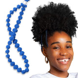 Large Hair Band for Thick, Curly, Natural Hair - Cushioned No Damage Hair Ties Ideal for Braids, Pineapple Hair - Afro Puff Ponytail Holder - Adjustable, Extra Stretchy (Black 2Pk)