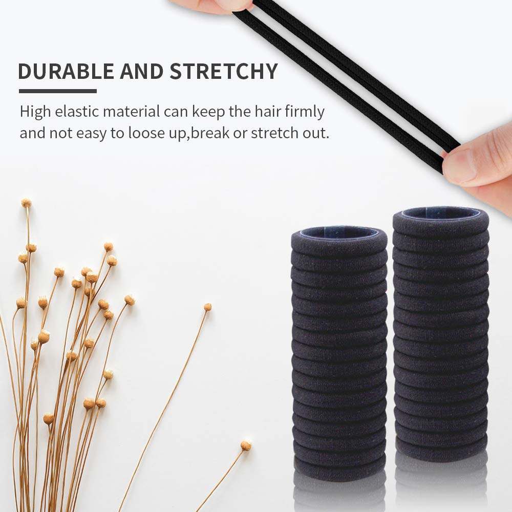 100PCS Black Hair Ties for Ponytails 