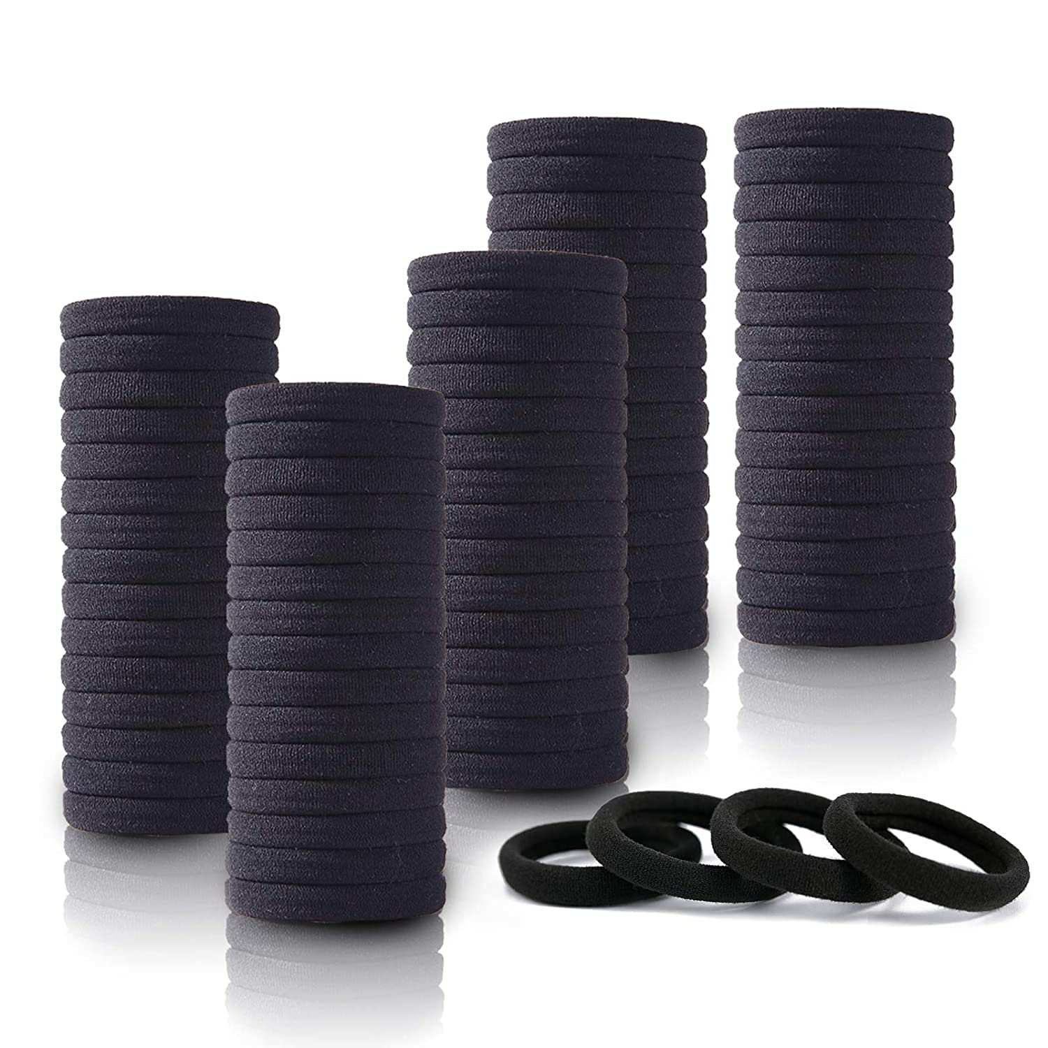 100PCS Black Hair Ties for Ponytails 