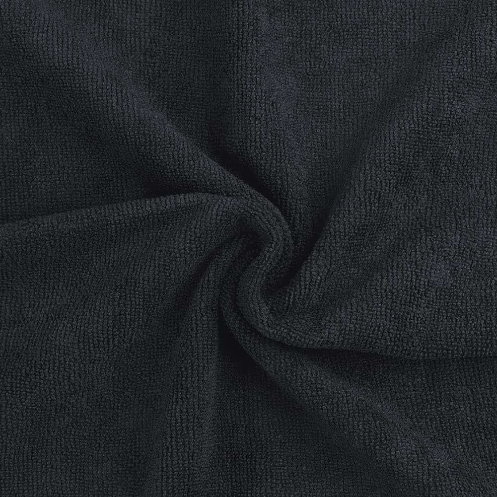 Black Salon Towel, Pack of 12(Not Bleach Proof, 16 X 27 Inches) Super [Salon Towels Set] - This bulk pack includes 12 salon towels in black, each measuring 16 by 27 inches. These towels are designed specifically for salon use and offerSalon, Hand, Gym, Bath, Spa