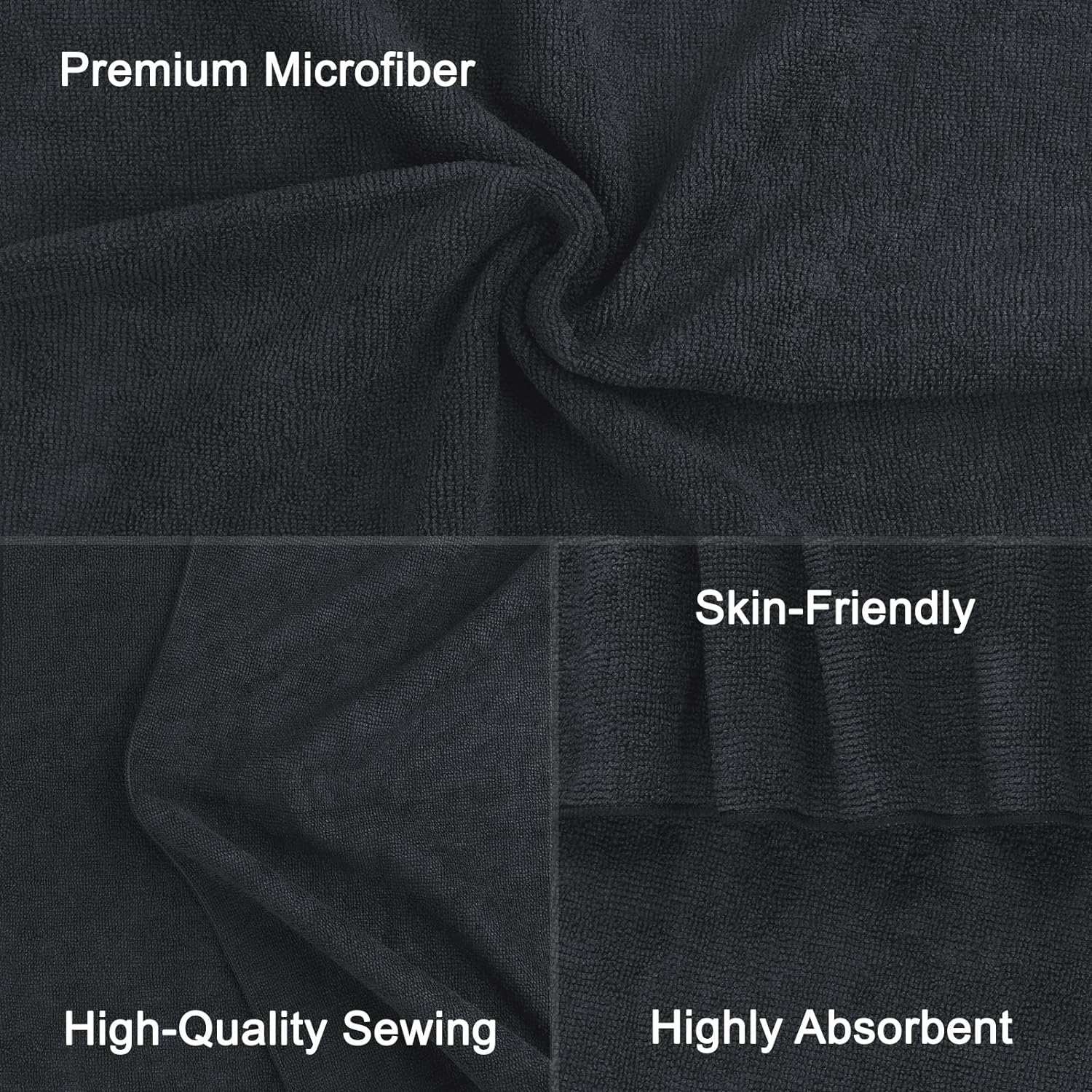 Black Salon Towel, Pack of 12(Not Bleach Proof, 16 X 27 Inches) Super [Salon Towels Set] - This bulk pack includes 12 salon towels in black, each measuring 16 by 27 inches. These towels are designed specifically for salon use and offerSalon, Hand, Gym, Bath, Spa