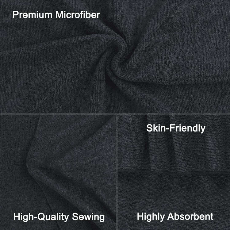 Black Salon Towel, Pack of 12(Not Bleach Proof, 16 X 27 Inches) Super [Salon Towels Set] - This bulk pack includes 12 salon towels in black, each measuring 16 by 27 inches. These towels are designed specifically for salon use and offerSalon, Hand, Gym, Bath, Spa