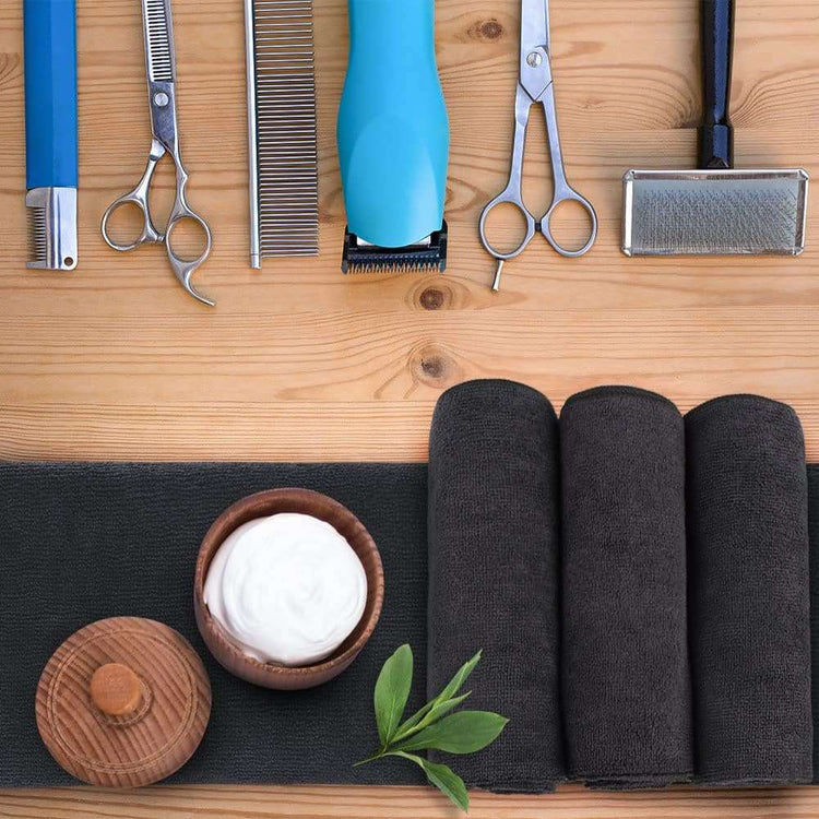 Black Salon Towel, Pack of 12(Not Bleach Proof, 16 X 27 Inches) Super [Salon Towels Set] - This bulk pack includes 12 salon towels in black, each measuring 16 by 27 inches. These towels are designed specifically for salon use and offerSalon, Hand, Gym, Bath, Spa